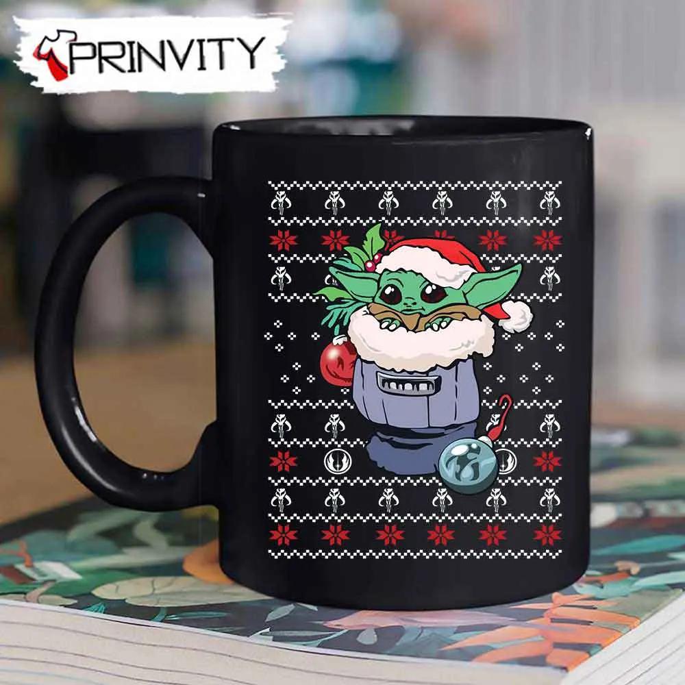 Baby Yoda Merry Christmas Mug, Size 11oz & 15oz, Best Christmas Gifts 2022, Happy Holidays - Prinvity