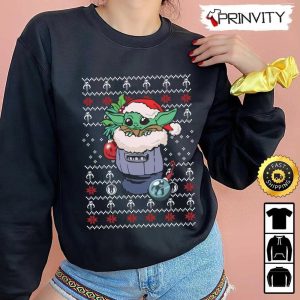 Baby Yoda Merry Christmas Ugly Sweatshirt Best Christmas Gifts 2022 Happy Holidays Unisex Hoodie T Shirt Long Sleeve Prinvity 2