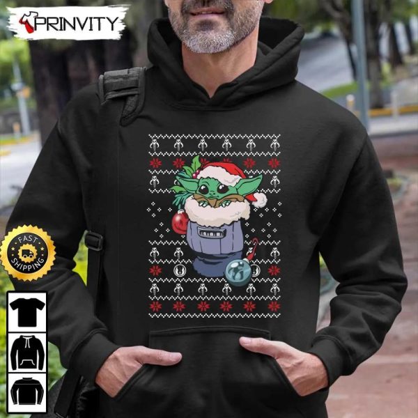 Baby Yoda Merry Christmas Ugly Sweatshirt, Best Christmas Gifts 2022, Happy Holidays, Unisex Hoodie, T-Shirt, Long Sleeve – Prinvity