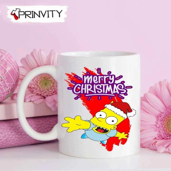 Bart Simpson Merry Christmas Mug, Size 11oz & 15oz, Best Christmas Gifts 2022, Happy Holidays – Prinvity