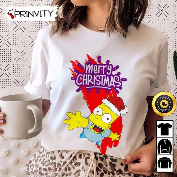 Bart Simpson Merry Christmas Sweatshirt, Best Christmas Gifts 2022, Happy Holidays, Unisex Hoodie, T-Shirt, Long Sleeve – Prinvity