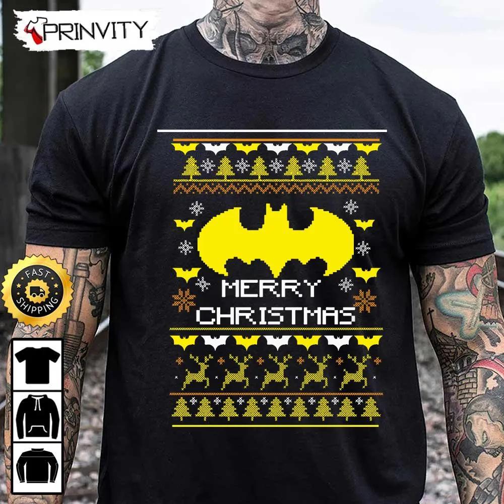 Batman Mery Christmas Ugly Sweatshirt DC Comics Best Christmas Gifts 2022 Happy Holidays Unisex Hoodie T Shirt Long Sleeve Prinvity 1