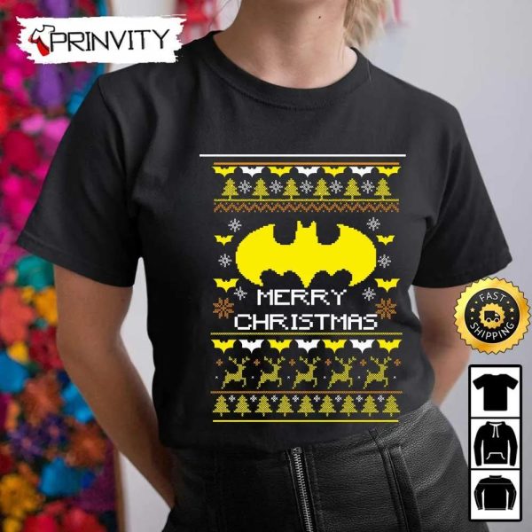 Batman Mery Christmas Ugly Sweatshirt, Dc Comics, Best Christmas Gifts 2022, Happy Holidays, Unisex Hoodie, T-Shirt, Long Sleeve – Prinvity