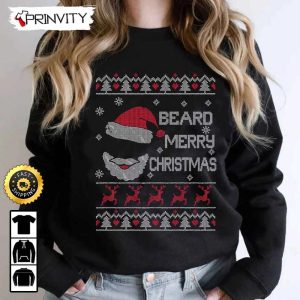 Beard Merry Christmas Santa Ugly Sweatshirt Best Christmas Gifts For 2022 Merry Christmas Happy Holidays Unisex Hoodie T Shirt Long Sleeve Prinvity HDCom0089 1