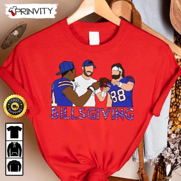 Billsgiving Buffalo Bills Thanksgiving NFL T-Shirt, Buffalo Football National Football League, Gifts For Fans, Unisex Hoodie, Sweatshirt, Long Sleeve, Tank Top – Prinvity