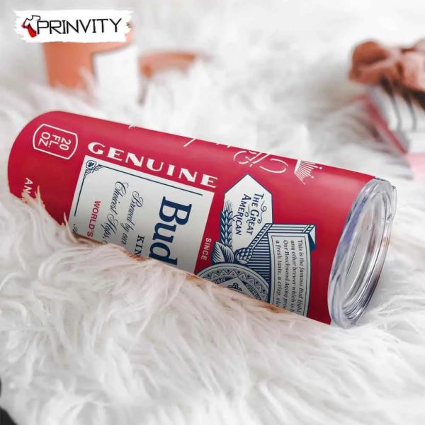 Budweiser Genuine Beer 20oz Skinny Tumble, Best Christmas Gifts For 2022- Prinvity