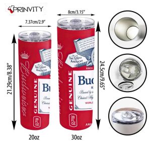 Budweiser Genuine Beer Skinny Tumbler Size 20oz 30oz Best Christmas Gifts For 2022 Prinvity 5