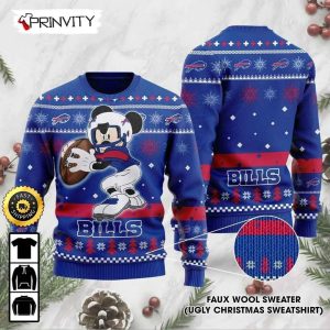 Buffalo Bills Mickey Mouse Disney Knit Ugly Christmas Sweater, Faux Wool Sweater, National Football League, Gifts For Fans Football NFL, Football 3D Ugly Sweater – Prinvity