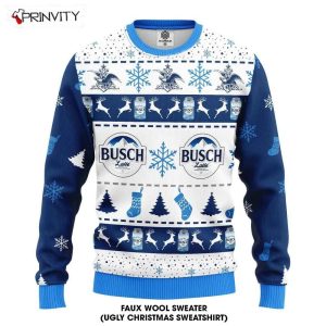 Busch Latte Beer Ugly Christmas Sweater, Faux Wool Sweater, Gifts For Beer Lovers, International Beer Day, Best Christmas Gifts For 2022 - Prinvity