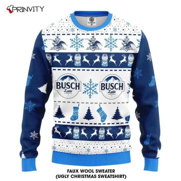 Busch Latte Beer Ugly Christmas Sweater, Faux Wool Sweater, Gifts For Beer Lovers, International Beer Day, Best Christmas Gifts For 2022 – Prinvity