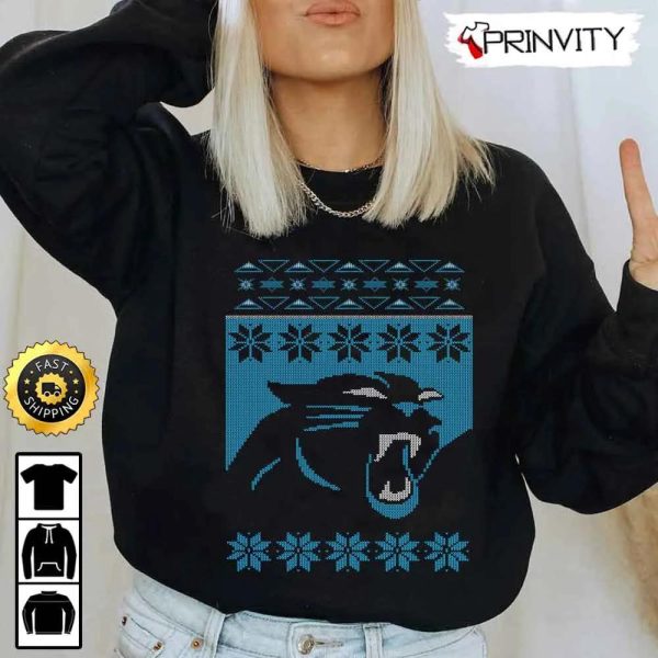 Carolina Panthers NFL Ugly Christmas T-Shirt, National Football League, Best Christmas Gifts For Fans, Unisex Hoodie, Sweatshirt, Long Sleeve – Prinvity