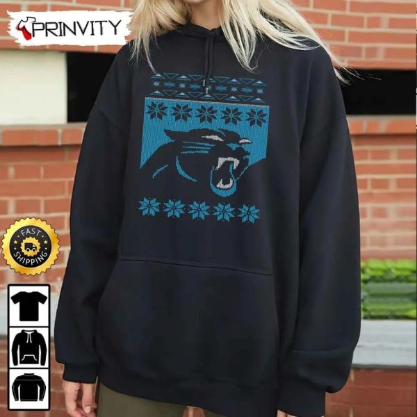 Carolina Panthers NFL Ugly Christmas T-Shirt, National Football League, Best Christmas Gifts For Fans, Unisex Hoodie, Sweatshirt, Long Sleeve – Prinvity