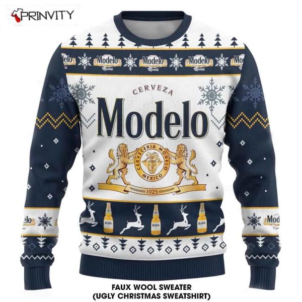 Cerveceria Modelo Beer Ugly Christmas Sweater, Faux Wool Sweater, Gifts For Beer Lovers, International Beer Day, Best Christmas Gifts For 2022 – Prinvity