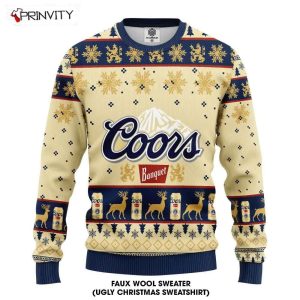 Coors Banquet Beer Ugly Christmas Sweater, Faux Wool Sweater, International Beer Day, Gifts For Beer Lovers, Best Christmas Gifts For 2022 - Prinvity