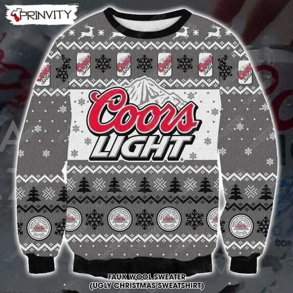 Coors Light Beer Ugly Christmas Sweater, Faux Wool Sweater, International Beer Day, Gifts For Beer Lovers, Best Christmas Gifts For 2022 – Prinvity