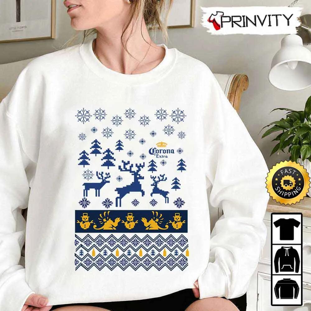 Corona Extra Beer Ugly Sweatshirt, Best Gifts For Beer Lover, Merry Christmas, Happy Holidays, Unisex Hoodie, T-Shirt, Long Sleeve - Prinvity