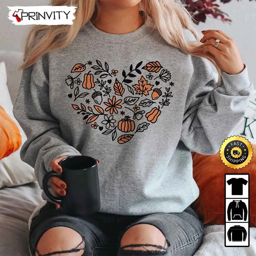 Cottagecore Fall Thanksgiving Crewneck Pumpkin Patch Sweatshirt, Best Thanksgiving Gifts For 2022, Autumn Happy Thankful, Unisex Hoodie, T-Shirt, Long Sleeve - Prinvity