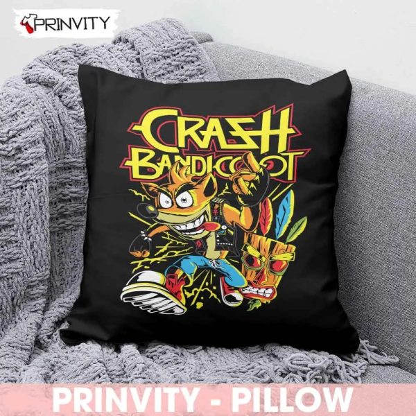 Crash Bandicoot Video Game Pillow, Best Christmas Gifts 2022, Size 14”x14”, 16”x16”, 18”x18”, 20”x20” – Prinvity