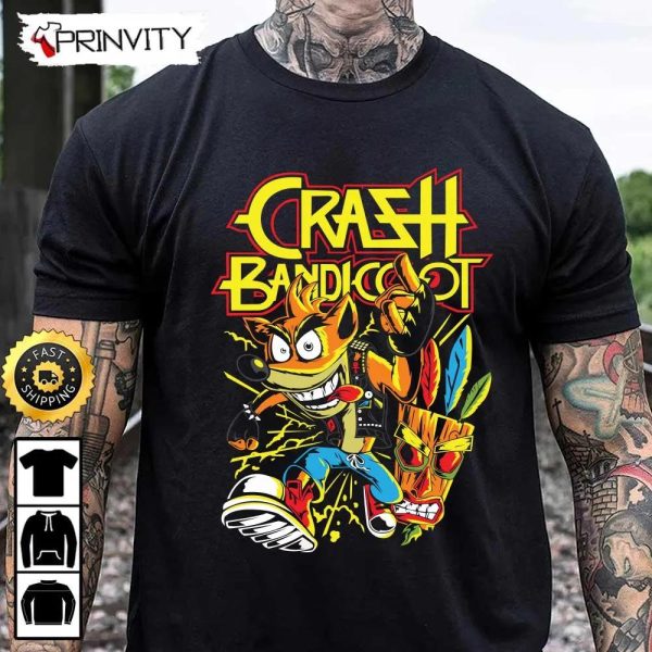 Crash Bandicoot Video Game T-Shirt, Best Christmas Gifts 2022, Unisex Hoodie, Sweatshirt, Long Sleeve – Prinvity