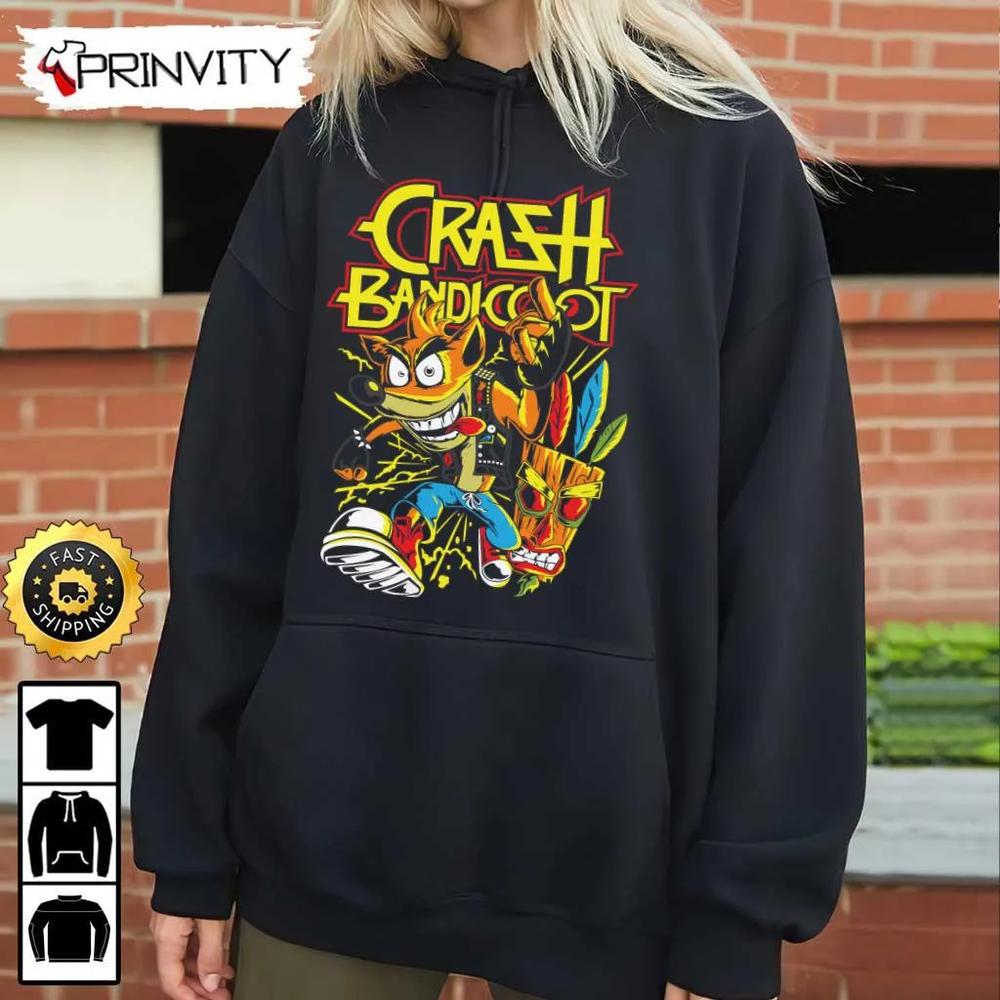 Crash Bandicoot Video Game T-Shirt, Best Christmas Gifts 2022, Unisex Hoodie, Sweatshirt, Long Sleeve - Prinvity