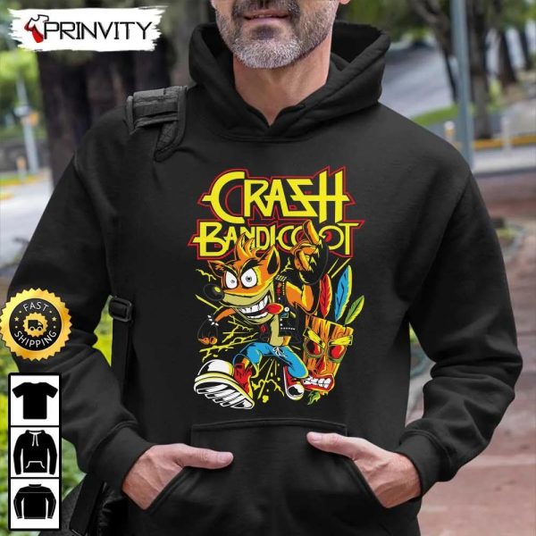Crash Bandicoot Video Game T-Shirt, Best Christmas Gifts 2022, Unisex Hoodie, Sweatshirt, Long Sleeve – Prinvity