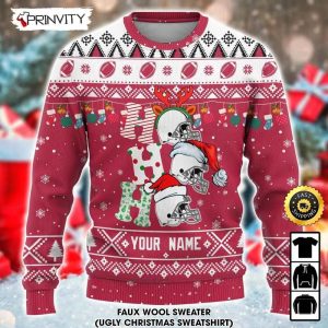 Customized Arizona Cardinals Ugly Christmas Sweater Faux Wool Sweater National Football League Gifts For Fans Football NFL Football 3D Ugly Sweater Merry XMas Prinvity 4