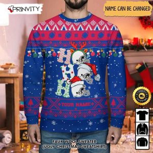 Customized Buffalo Bills Ugly Christmas Sweater, Faux Wool Sweater, National Football League, Gifts For Fans Football Nfl, Football 3D Ugly Sweater, Merry Xmas – Prinvity