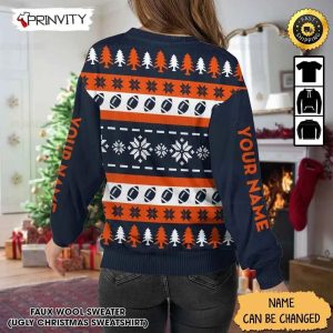 Customized Chicago Bears Ugly Christmas Sweater Faux Wool Sweater National Football League Gifts For Fans Football NFL Football 3D Ugly Sweater Prinvity 3