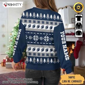 Customized Dallas Cowboys Ugly Christmas Sweater Faux Wool Sweater National Football League Gifts For Fans Football NFL Football 3D Ugly Sweater Merry XMas Prinvity 2