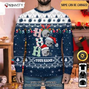 Customized Dallas Cowboys Ugly Christmas Sweater Faux Wool Sweater National Football League Gifts For Fans Football NFL Football 3D Ugly Sweater Prinvity 2