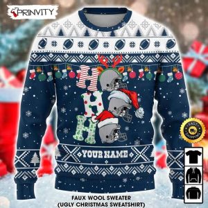 Customized Dallas Cowboys Ugly Christmas Sweater Faux Wool Sweater National Football League Gifts For Fans Football NFL Football 3D Ugly Sweater Prinvity 4