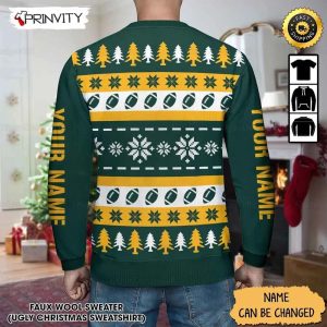 Customized Green Bay Packers Ugly Christmas Sweater Faux Wool Sweater National Football League Gifts For Fans Football NFL Football 3D Ugly Sweater Merry XMas Prinvity 4