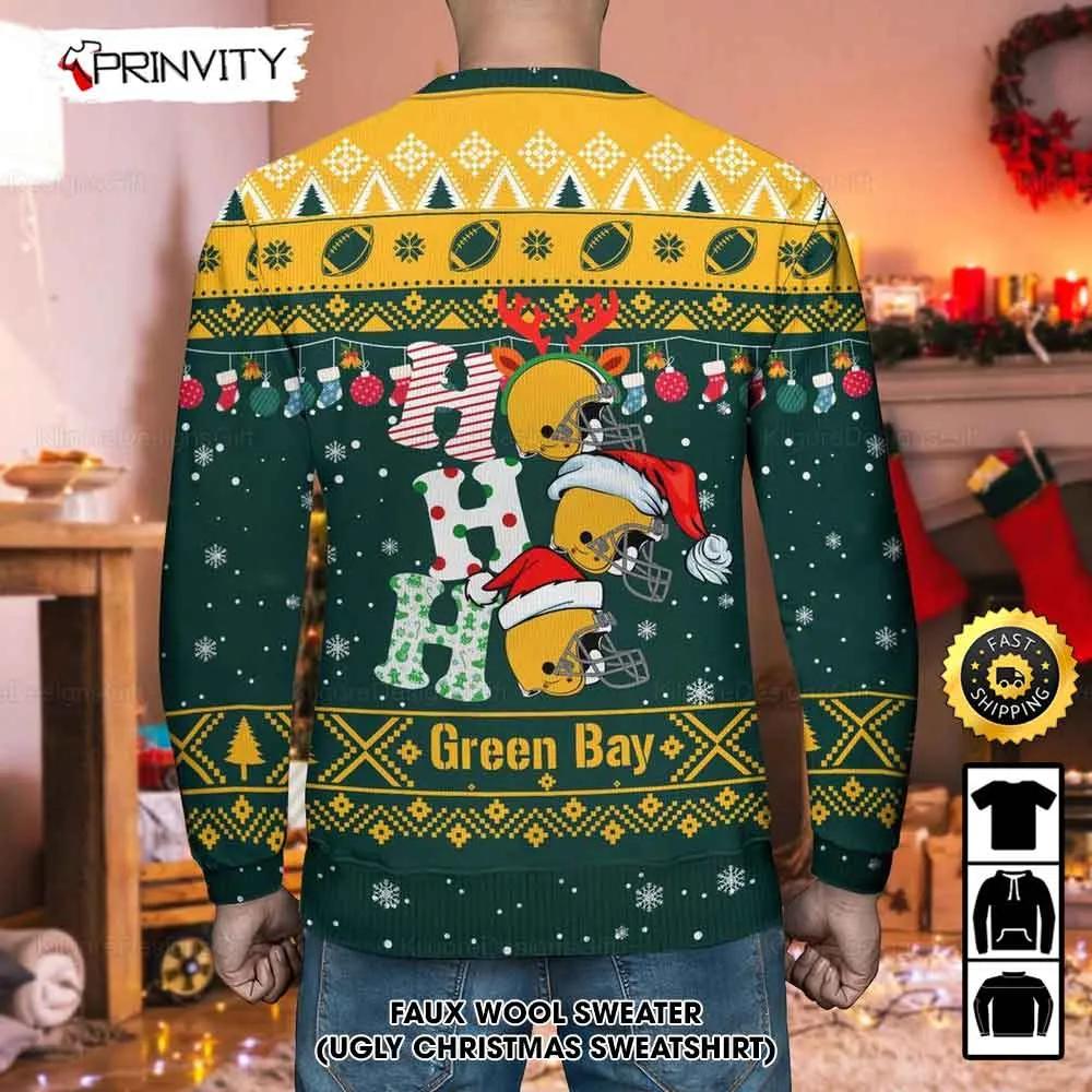 Customized Green Bay Packers Ugly Christmas Sweater, Faux Wool Sweater, National Football League, Gifts For Fans Football Nfl, Football 3D Ugly Sweater - Prinvity