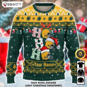 Customized Green Bay Packers Ugly Christmas Sweater Faux Wool Sweater National Football League Gifts For Fans Football NFL Football 3D Ugly Sweater Prinvity 4