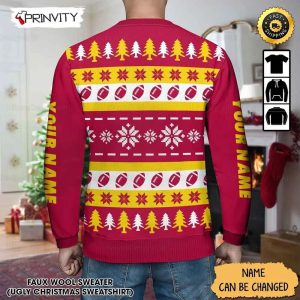 Customized Kansas City Chiefs Ugly Christmas Sweater Faux Wool Sweater National Football League Gifts For Fans Football NFL Football 3D Ugly Sweater Prinvity 2