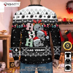 Customized Las Vegas Raiders Ugly Christmas Sweater Faux Wool Sweater National Football League Gifts For Fans Football NFL Football 3D Ugly Sweater Merry XMas Prinvity 3
