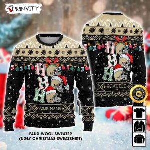 Customized New Orleans Saints Ugly Christmas Sweater Faux Wool Sweater National Football League Gifts For Fans Football NFL Football 3D Ugly Sweater Prinvity 1