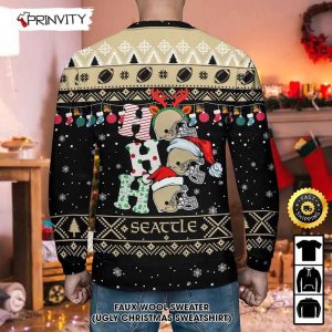 Customized New Orleans Saints Ugly Christmas Sweater Faux Wool Sweater National Football League Gifts For Fans Football NFL Football 3D Ugly Sweater Prinvity 2