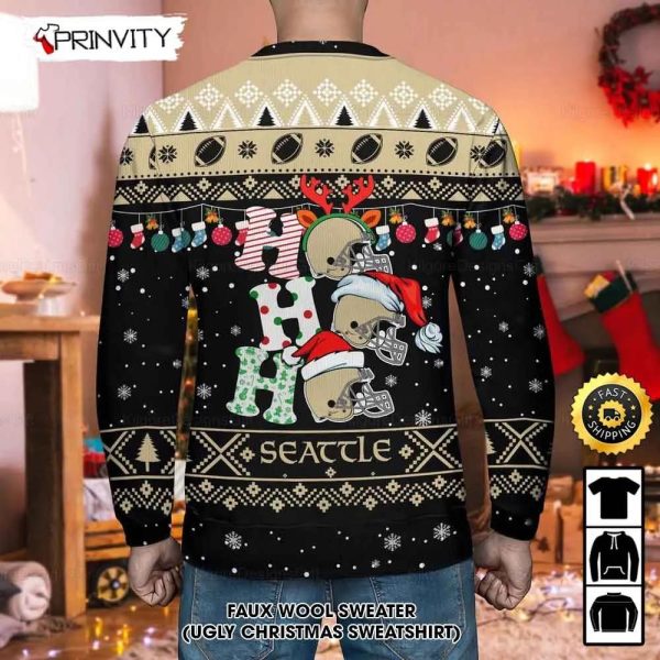 Customized New Orleans Saints Ugly Christmas Sweater, Faux Wool Sweater, National Football League, Gifts For Fans Football Nfl, Football 3D Ugly Sweater – Prinvity
