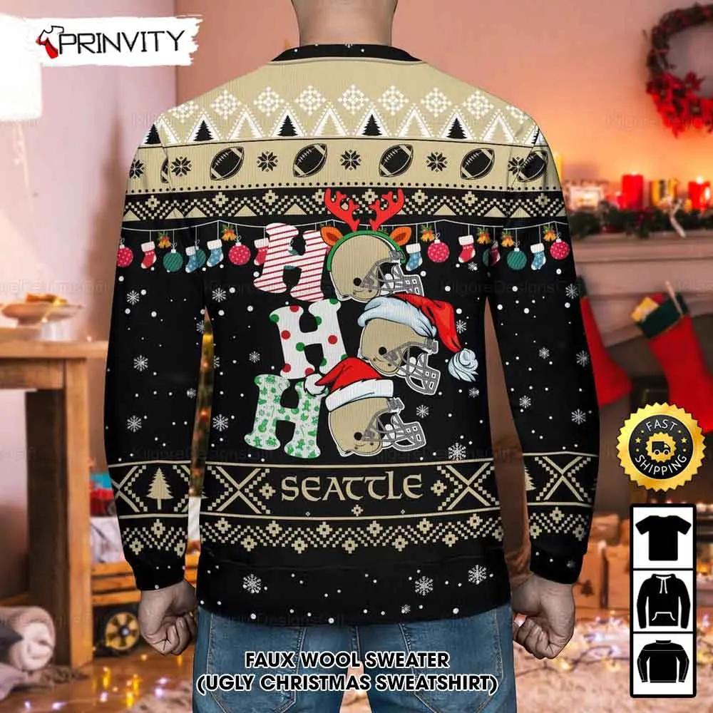 Customized New Orleans Saints Ugly Christmas Sweater, Faux Wool Sweater, National Football League, Gifts For Fans Football Nfl, Football 3D Ugly Sweater - Prinvity