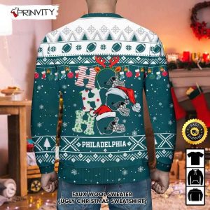 Customized Philadelphia Eagles Ugly Christmas Sweater Faux Wool Sweater National Football League Gifts For Fans Football NFL Football 3D Ugly Sweater Prinvity 3