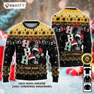 Customized Pittsburgh Steelers Ugly Christmas Sweater Faux Wool Sweater National Football League Gifts For Fans Football NFL Football 3D Ugly Sweater Prinvity 1