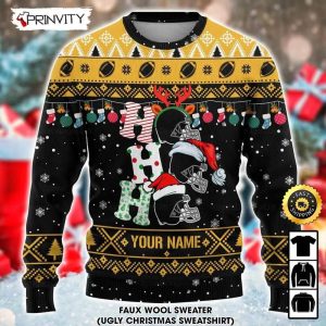 Customized Pittsburgh Steelers Ugly Christmas Sweater Faux Wool Sweater National Football League Gifts For Fans Football NFL Football 3D Ugly Sweater Prinvity 4