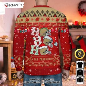 Customized San Francisco 49ers Ugly Christmas Sweater Faux Wool Sweater National Football League Gifts For Fans Football NFL Football 3D Ugly Sweater Prinvity 3