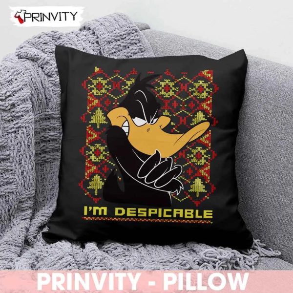 Daffy Duck I’m Despicable Pillow, Best Christmas Gifts For 2022, Merry Christmas, Happy Holidays, Size 14”x14”, 16”x16”, 18”x18”, 20”x20′ – Prinvity