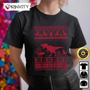 Dinosaur Christmas Ugly Sweatshirt Best Christmas Gifts For 2022 Merry Christmas Happy Holidays Unisex Hoodie T Shirt Long Sleeve Prinvity HDCom0098 4