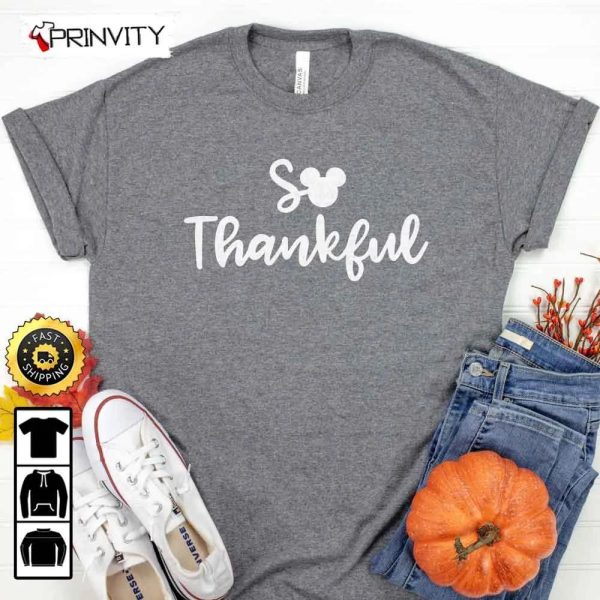 Disney Thanksgiving Fall Family Cute Fall T-Shirt, Best Thanksgiving Gifts For 2022, Autumn Happy Thankful, Unisex Hoodie, Sweatshirt, Long Sleeve – Prinvity