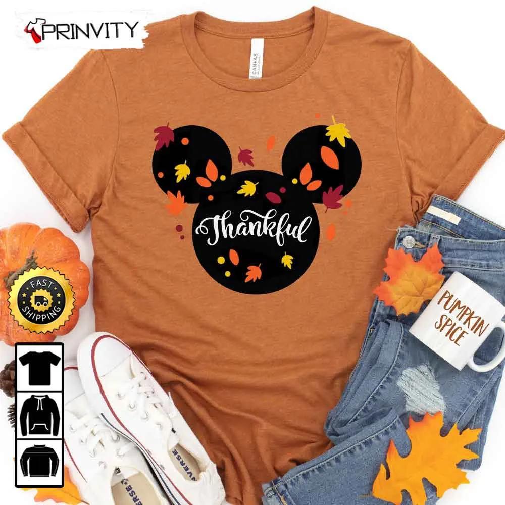 Disney Thanksgiving Trip Fall Pumpkin T-Shirt, Best Thanksgiving Gifts 2022, Autumn Happy Thankful, Unisex Hoodie, Sweatshirt, Long Sleeve - Prinvity