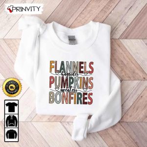 Flannels Hayrides Pumpkins Sweaters Bonfires Sweatshirt, Best Thanksgiving Gifts 2022, Autumn Happy Thankful, Unisex Hoodie, T-Shirt, Long Sleeve – Prinvity