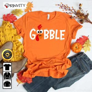 Gobble Thanksgiving T Shirt Thanksgiving Day Best Thanksgiving Gifts 2022 Autumn Happy Thankful Unisex Hoodie Sweatshirt Long Sleeve Prinvity 3